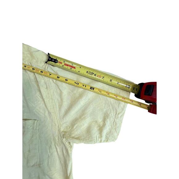 Ocean & Coast Men’s Washable Silk Button Up Short Sleeve Shirt Size L Yellow - Picture 3 of 6